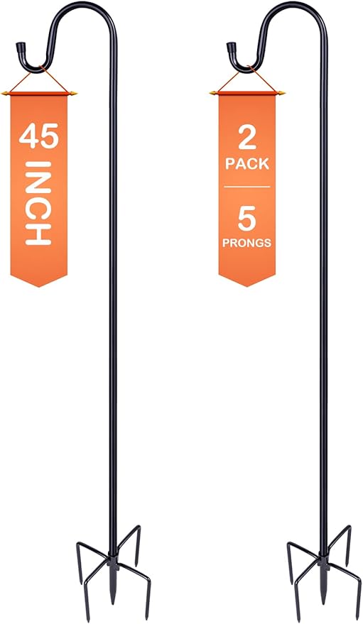 Ottsuls Bird Feeder Pole, 45 INCH Heavy Duty Shepherds Hooks by Ottsuls