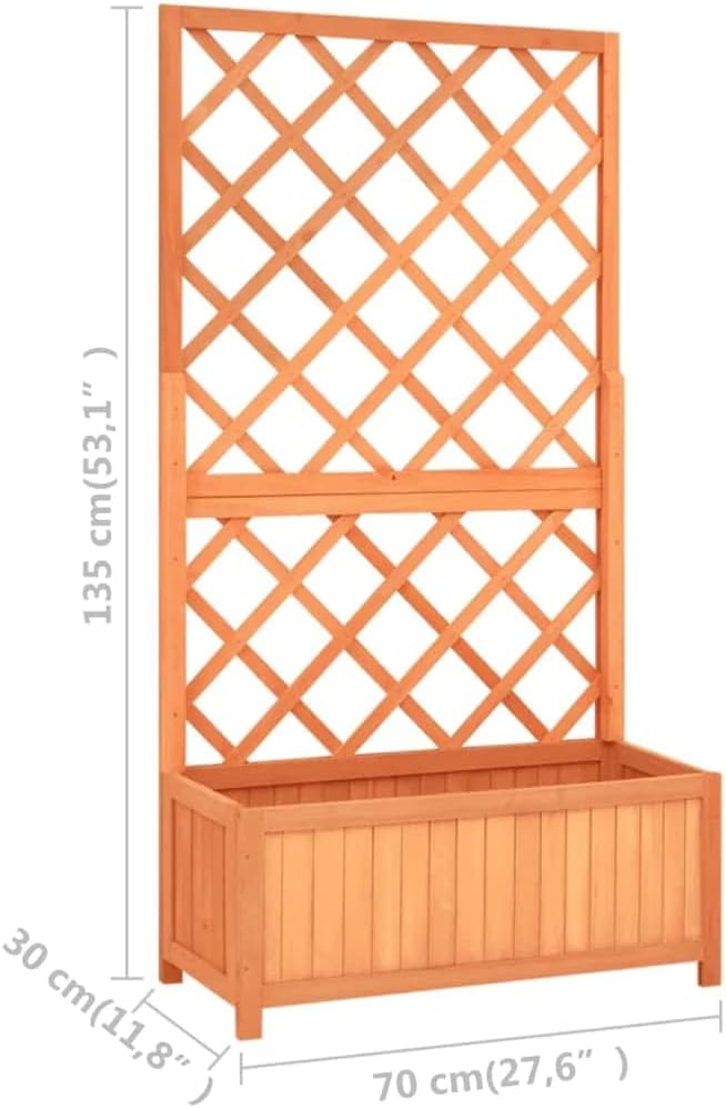 vidaXL Planter, Flower Box, Trellis Raised Bed, Outdoor Planter - Image 7
