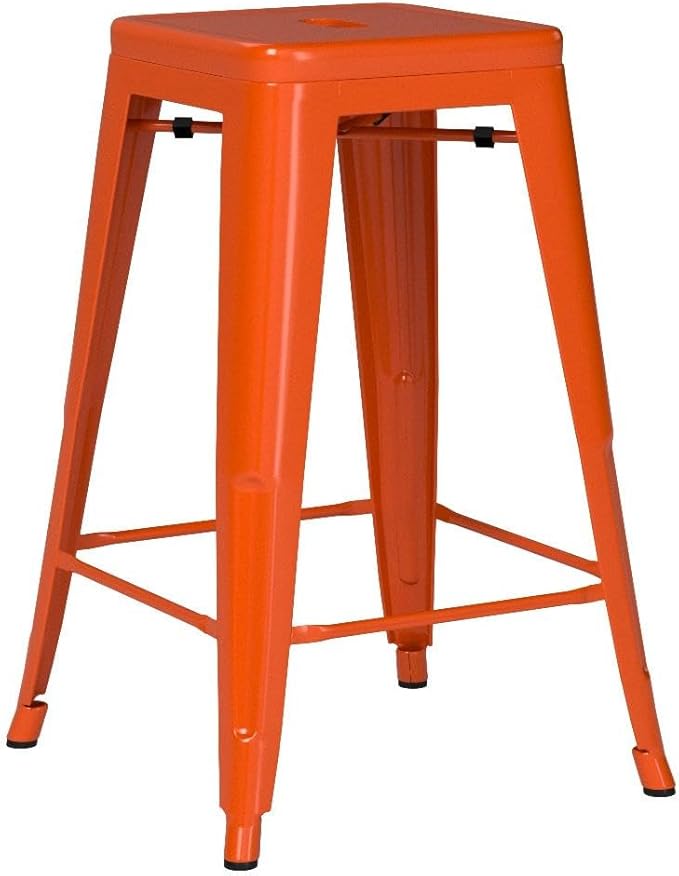 FDW Metal Bar Stools Set of 4 Counter Height Bar Stools 24 Inches Industrial - Image 5