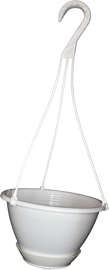8'' White Plastic Hanging Basket by Unknown