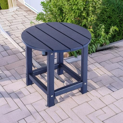 LZRS Round Adirondack Patio Side Table End Table, Outdoor Side Tables - Image 5