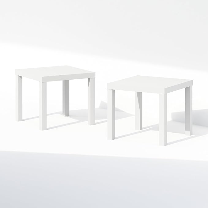 Furinno Classic Coffee Table Set of 2, Square Modern Coffee Table - Image 4