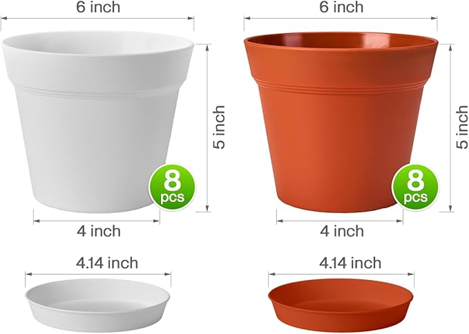 homenote Plant Pots, 6 Inch Flower Pots - Image 4