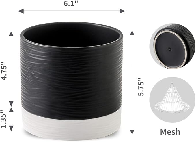 Nihow Ceramic Plant Pot: 6 Inch Planter - Image 2