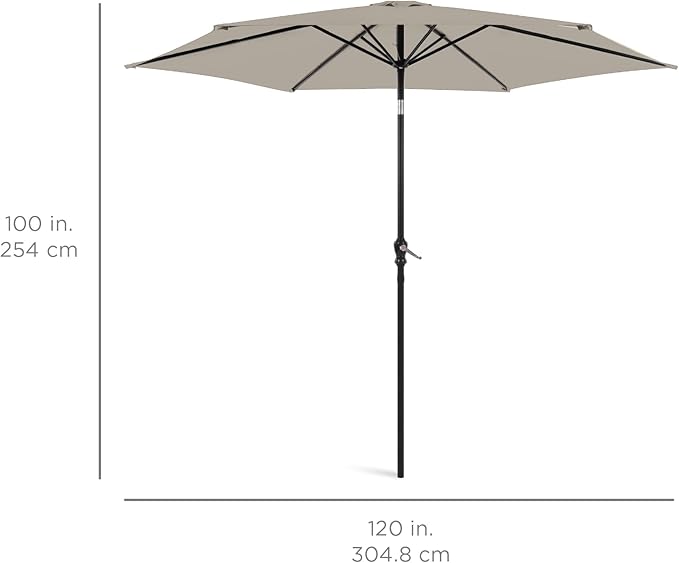 Best Choice Products 10ft Outdoor Table Compatible Steel Polyester Market Patio - Image 7