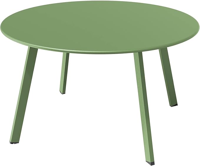 Grand patio Outdoor Round Coffee Table, 28-inch Patio Side Table, Sage Green by GrandPatio