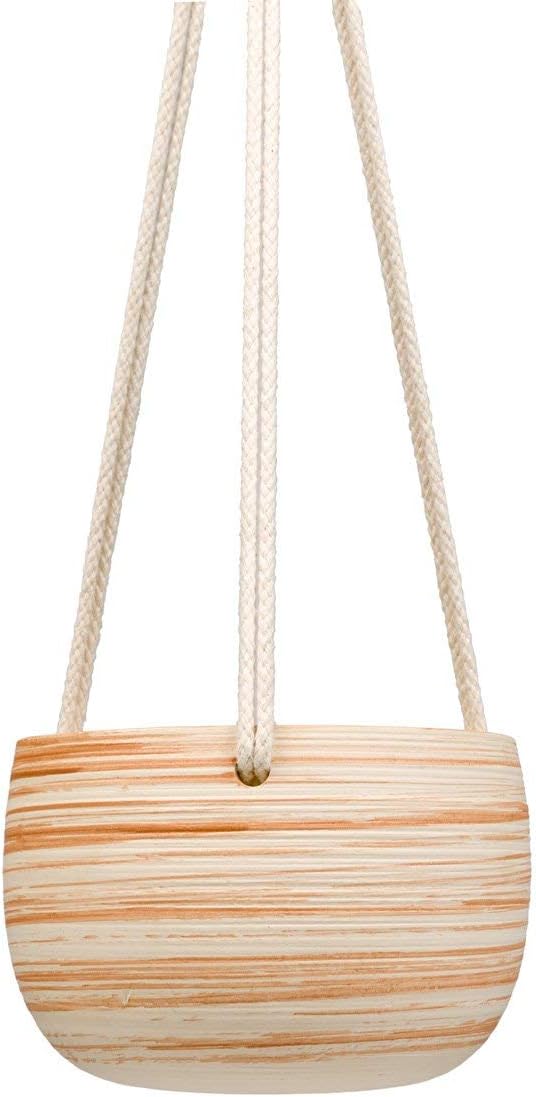 Mkono Ceramic Hanging Planter Macrame Plant Holder 5 Inch Cute Succulent Cactus - Image 6