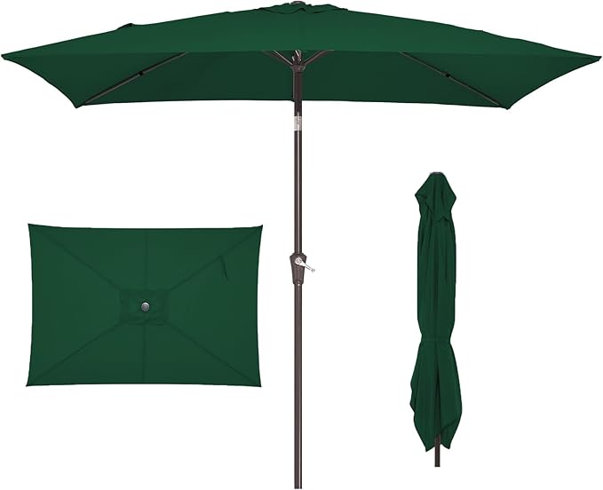 JEAREY 6.5x10 ft Rectangular Patio Umbrellas Rectangle Outdoor Umbrella by JEAREYOutdoorsCollection