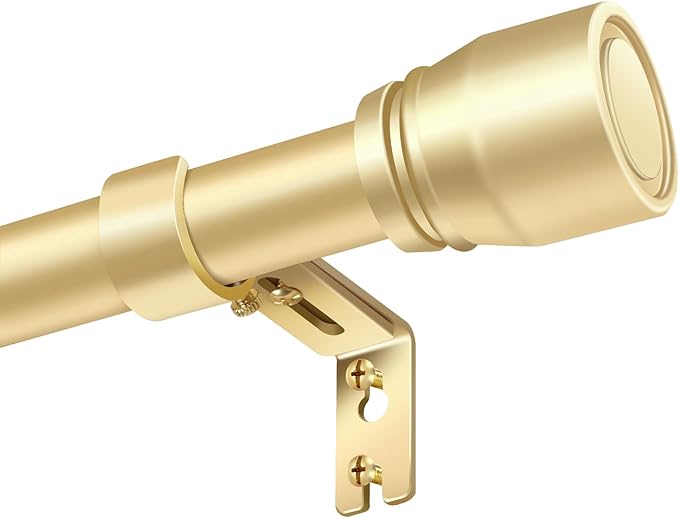 1” Diameter Gold Curtain Rod Itself is 30-90 Inch 2 Pack, Fit 30 to 84 Inch by Unknown
