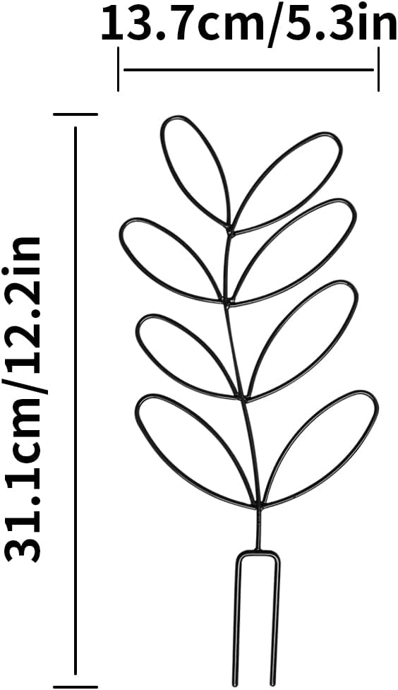 2Pack Indoor Plant Trellis Metal Wire Garden Trellis ，Small Climbing Leaf Shape - Image 5