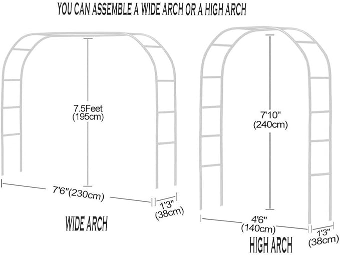 Adorox Metal Garden Arch Trellis - Image 7