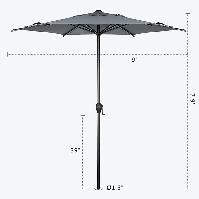 Abba Patio 9FT Lyon Outdoor Patio Umbrella Outdoor Table Umbrella - Image 3