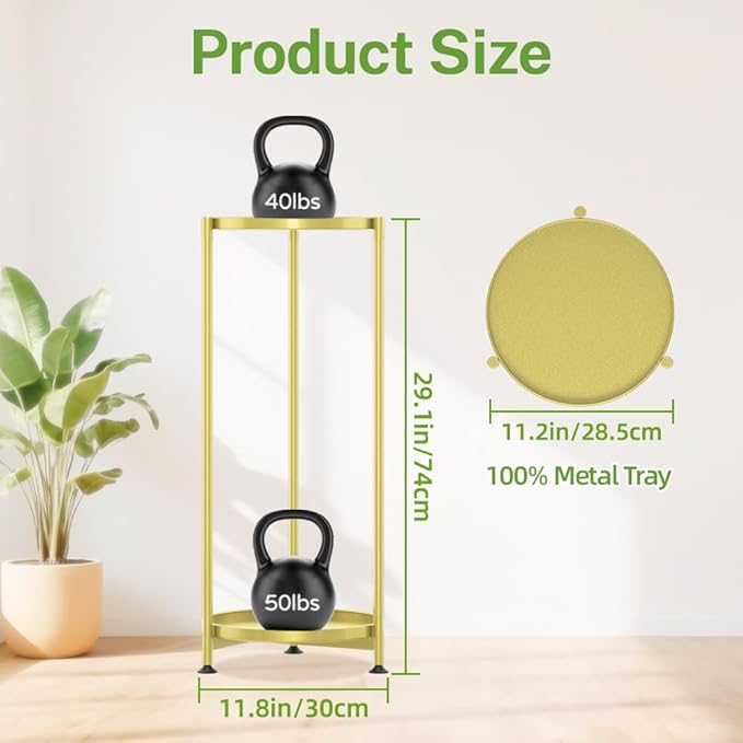 iDavosic.ly 2 Tier Corner Plant Stand Indoor, Tall Vertical Metal Flower Heavy - Image 6