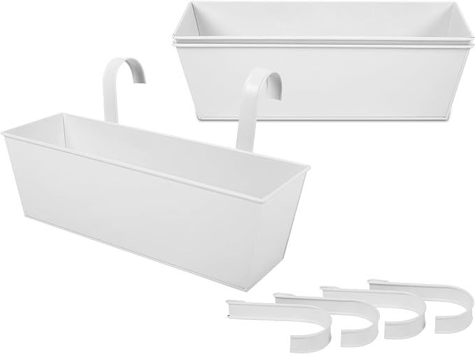 Railing Planters Outdoor Balcony 16 Inch Deck Over The Railing Planter Boxes - Image 8