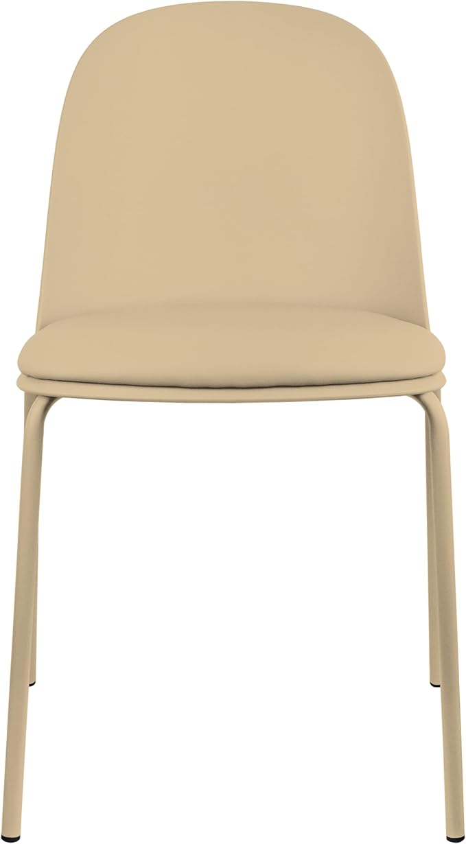 2xhome Parent Modern Stackable Armless Dining Chair | Plastic Shell Seat - Image 4