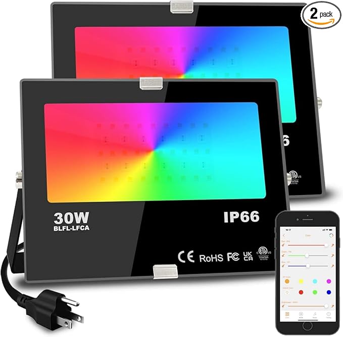 Led Flood Light 30W, 300W Equivalent 3000 LM Outdoor Color Changing Led Stage by MELPO