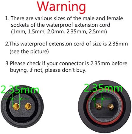 16AWG Waterproof Extension Cable, 9.84FT 2Pin Extension Lead Waterproof Cord - Image 6