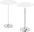 Flamaker Round Bistro Pub Table Modern Style Metal Base MDF Top Cocktail Bar by Flamaker