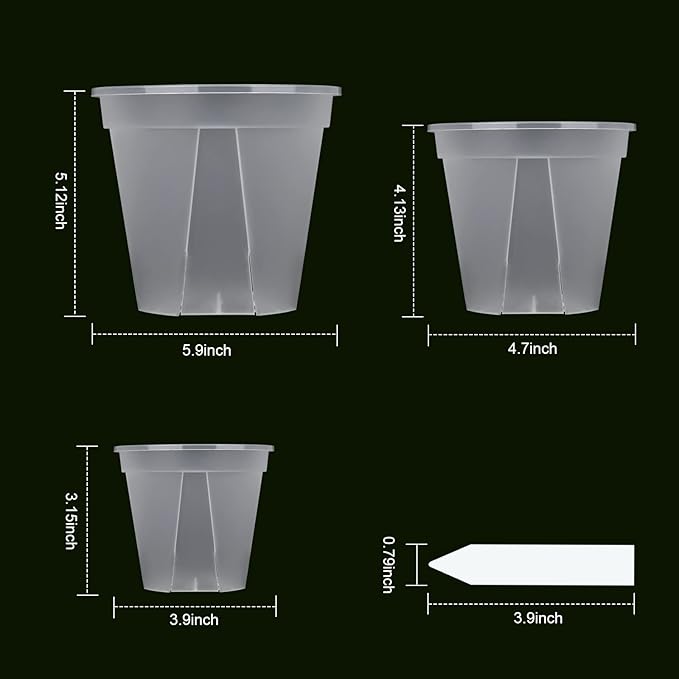 GREENPARA Transparent Plastic Planter 4/5 /6 inch Plant Nursery Pots - Image 2