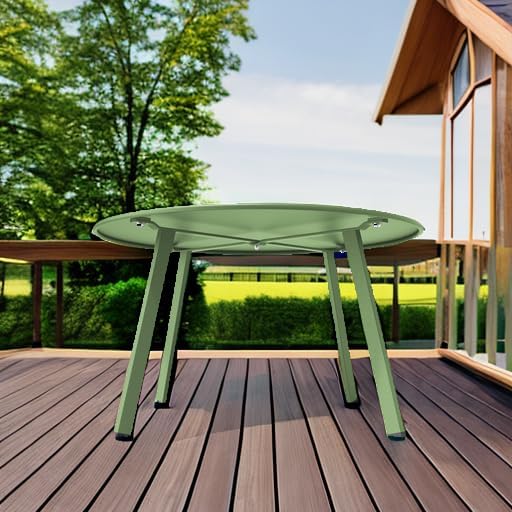 Grand patio Outdoor Round Coffee Table, 28-inch Patio Side Table, Sage Green - Image 6