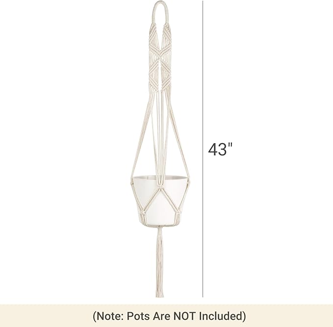 Mkono 2 Packs 43 Inch Macrame Plant Hanger Large - Image 2