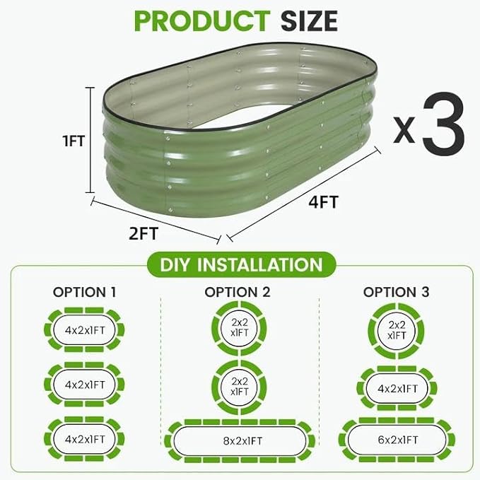 G GOOD GAIN Galvanized Metal Raised Garden Bed Kit - Image 4