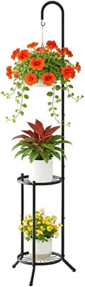 2-Tier Hanging Plant Stand Indoor and Outdoor, Space-Saving Iron Planter Shelves by Unknown