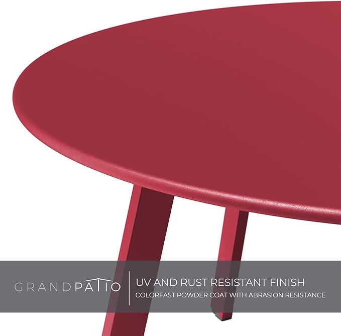 Grand patio Round Steel Patio Coffee Table, Weather Resistant Outdoor Large - Image 7