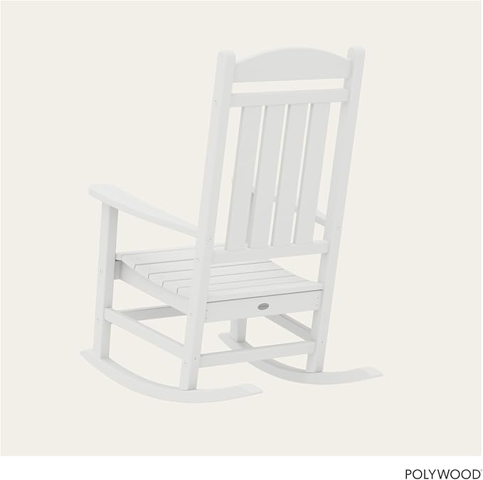 POLYWOOD Presidential Rocking Chair in White - Image 4