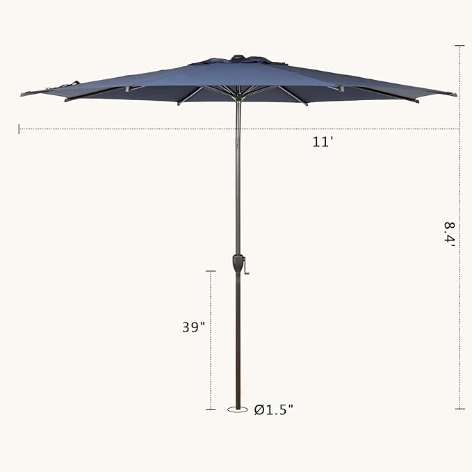 Abba Patio 11FT Lyon Outdoor Patio Umbrella Outdoor Table Umbrella - Image 7