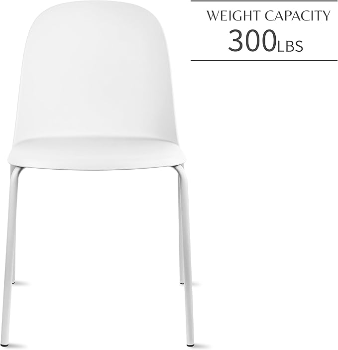 2xhome Modern Stackable Armless Dining Chair | Plastic Shell Seat - Image 4