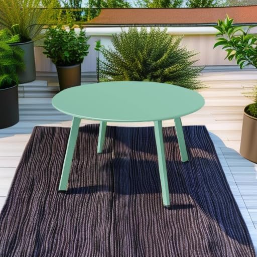 Grand Patio Round Steel Patio Coffee Table, Weather Resistant Outdoor Large - Image 6
