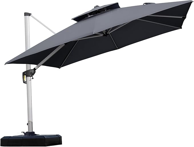 PURPLE LEAF 10ft Patio Umbrella Outdoor Square Umbrella Large Cantilever by PURPLELEAF