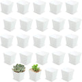 24 Pack 3 Inch White Square Plastic Plant Pots by OJYUDD