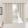H.VERSAILTEX Linen Blackout Curtains 54 Inches Long 100% Blackout Thermal by HVERSAILTEX