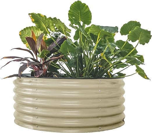 Vego garden 17" Tall 42" Round Raised Garden Bed Metal Raised Bed Planter Box by VegoGarden