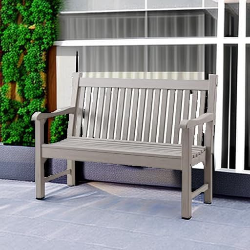 Psilvam Garden Bench, 2-Person Poly Lumber Patio Bench, All-Weather Outdoor - Image 2