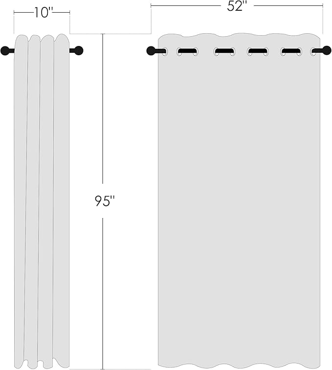NICETOWN Bedroom Blackout Curtain & Drape 95 inch Length - Image 2