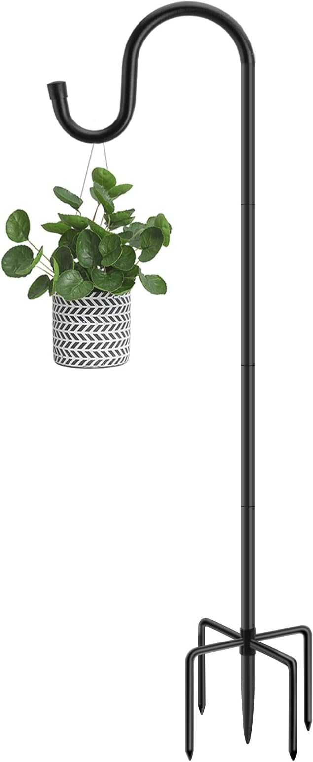 48" Shepherds Hooks for Outdoor, Heavy Duty Garden Bird Feeder Pole for Hanging by Anideer