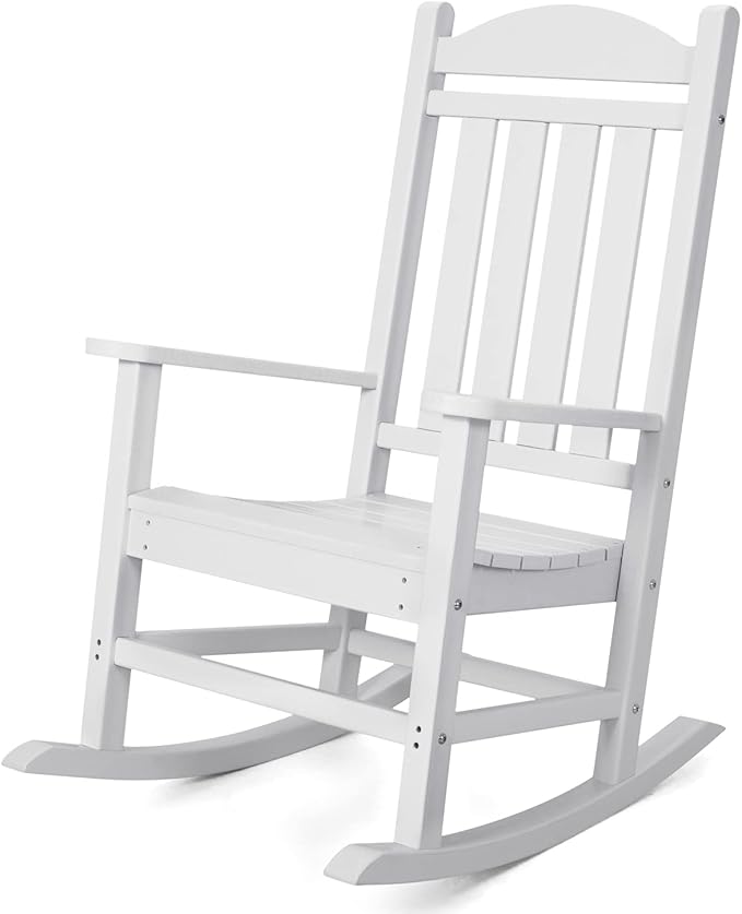 Devoko HDPE Rocking Chair Plastic Outdoor Indoor Patio Rocker Chair High Back by DEVOKO