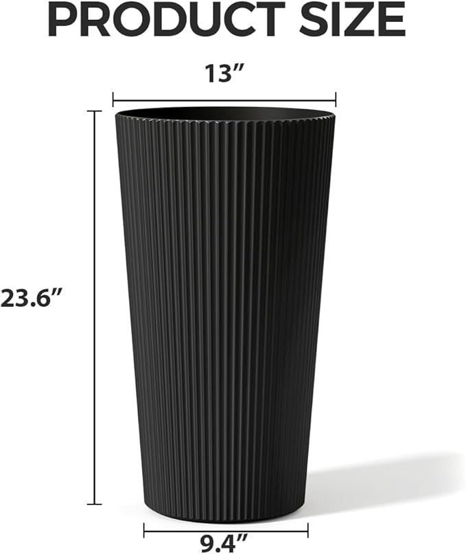 23.6" Tall Planters for Outdoor Plants, Large Outdoor Planters for Front Porch - Image 2