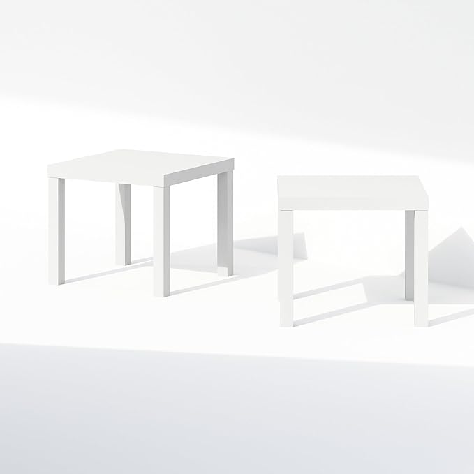 Furinno Classic Coffee Table Set of 2, Square Modern Coffee Table - Image 7