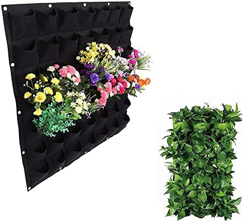 Hanging Planting Grow Bags, 49 Pockets Hanging Vertical Wall Planter Wall by LITLANDSTAR