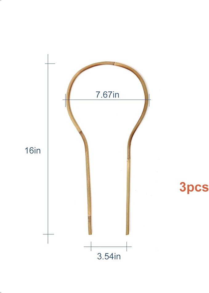 3Pack Bamboo Trellis 16 Inch Round Shaped Small Plant Trellis - Image 3