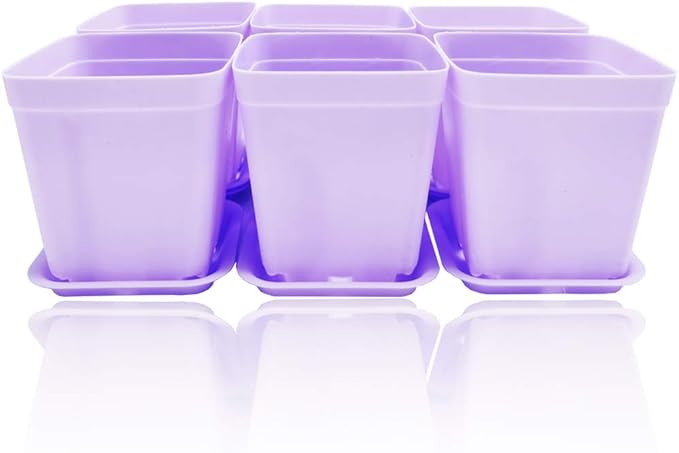 Anyumocz 24 Pack Plastic Square Nursery Pots 3 Inch Plastic Plant Pots - Image 5