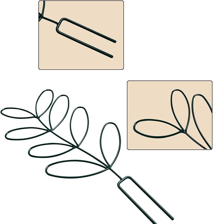 2Pack Indoor Plant Trellis Metal Wire Garden Trellis ，Small Climbing Leaf Shape - Image 7