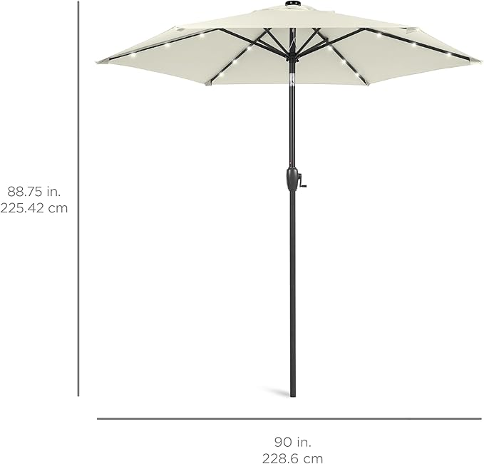 Best Choice Products 7.5ft Outdoor Solar Market Table Patio Umbrella - Image 7