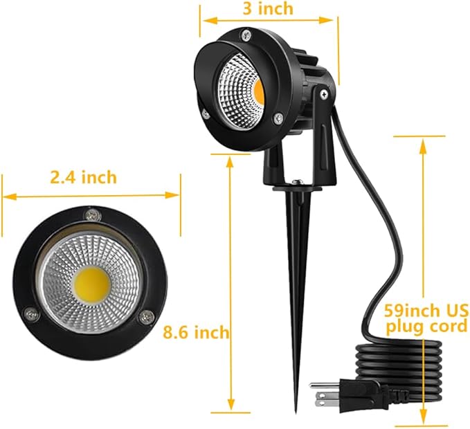 Romwish 120V LED Landscape Spotlights, 10W Outdoor Spotlights - Image 5