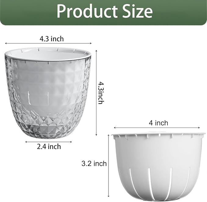 6 Pack 4 inch Self Watering Pots Planters - Image 2