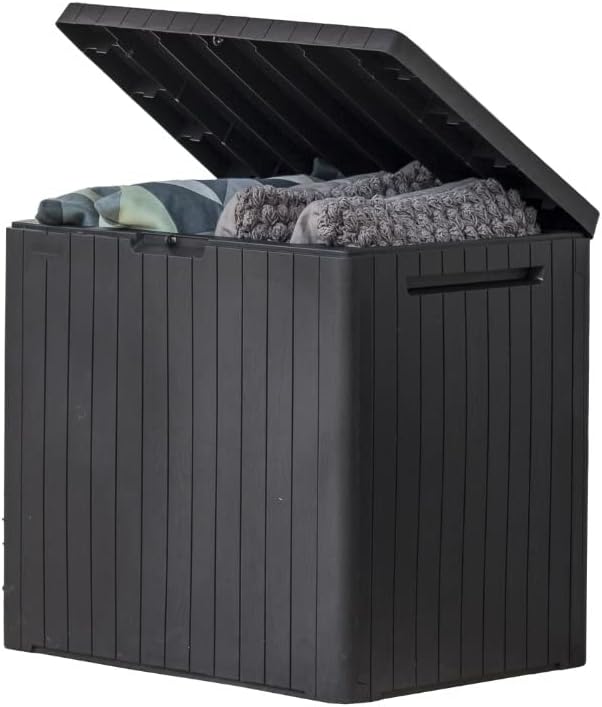 Keter City 30 Gallon Resin Outdoor Storage Box & Patio Side Table by Keter